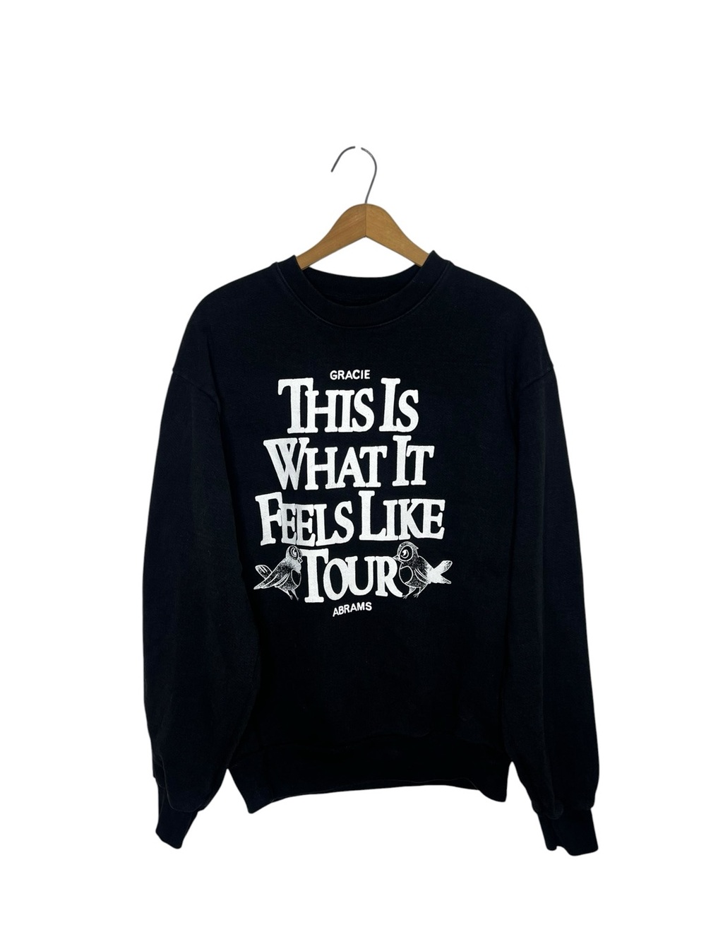 Gracie Abrams This Is What It Feels Like Tour Crewneck Sweatshirt Black Size M